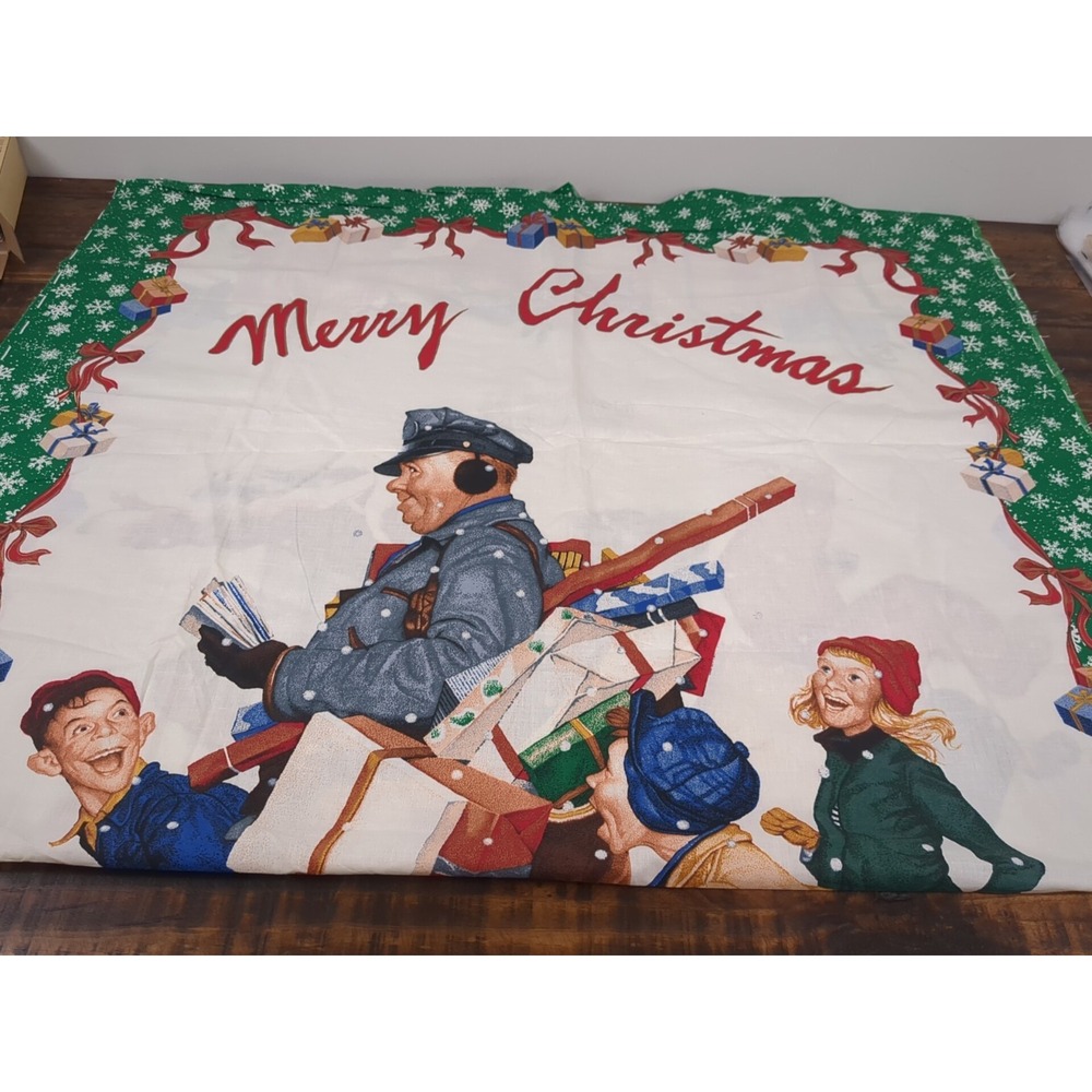 60x36"‎  Norman Rockwell Print Fabric, Christmas theme